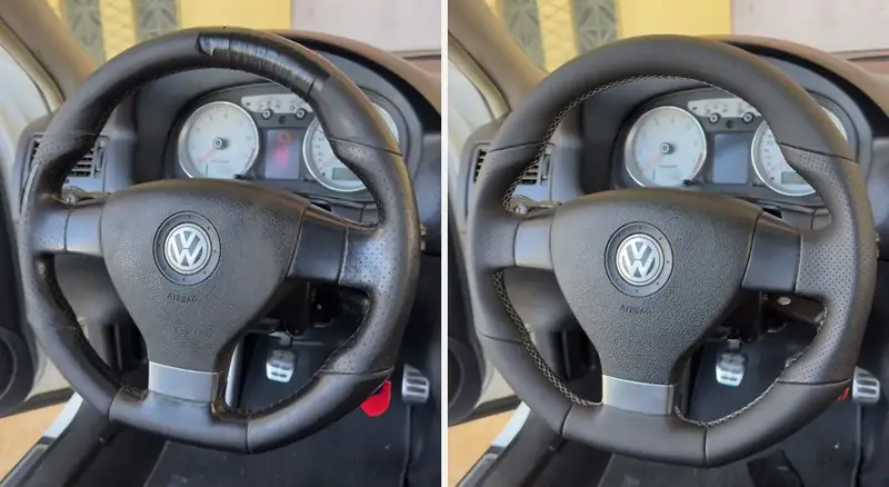 Volkswagen Golf: volante antes e depois do Padrão de Fábrica