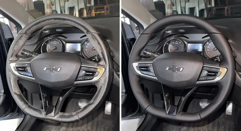 Chevrolet Onix: volante antes e depois do Padrão de Fábrica