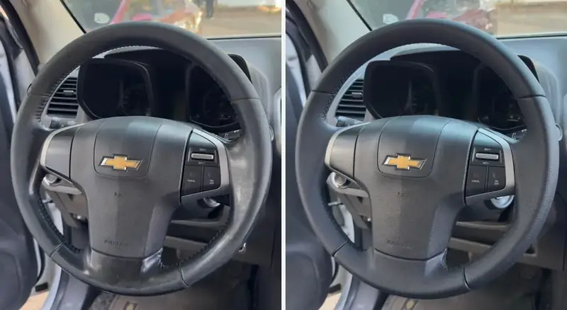 Chevrolet S10: volante antes e depois do Padrão de Fábrica