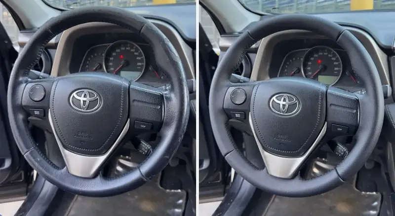 Toyota: volante antes e depois do Padrão de Fábrica